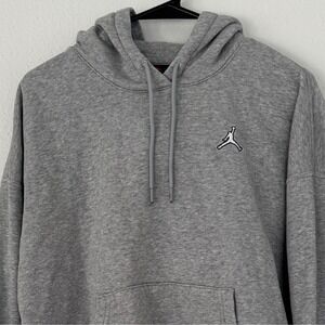 Jordan Gray Cropped Pullover Hoodie Women's‎ Medium Loose Fit Sweatshirt